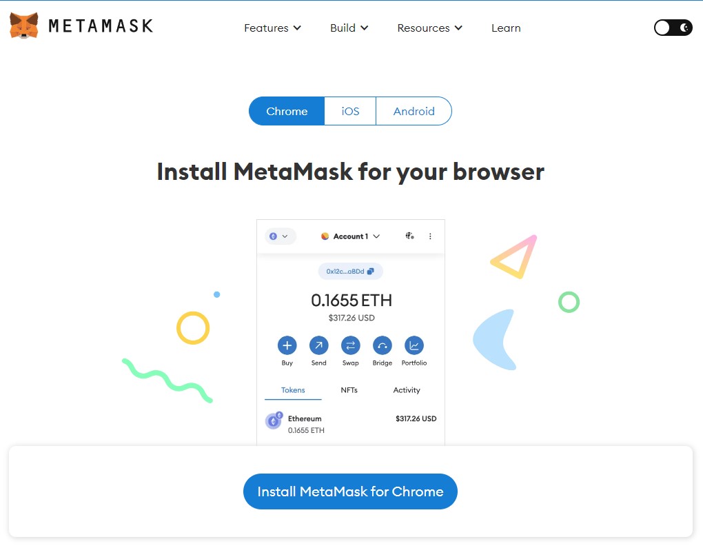 MetaMask download page