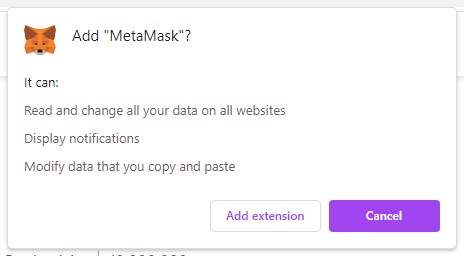 Add Extension prompt for the MetaMask plugin